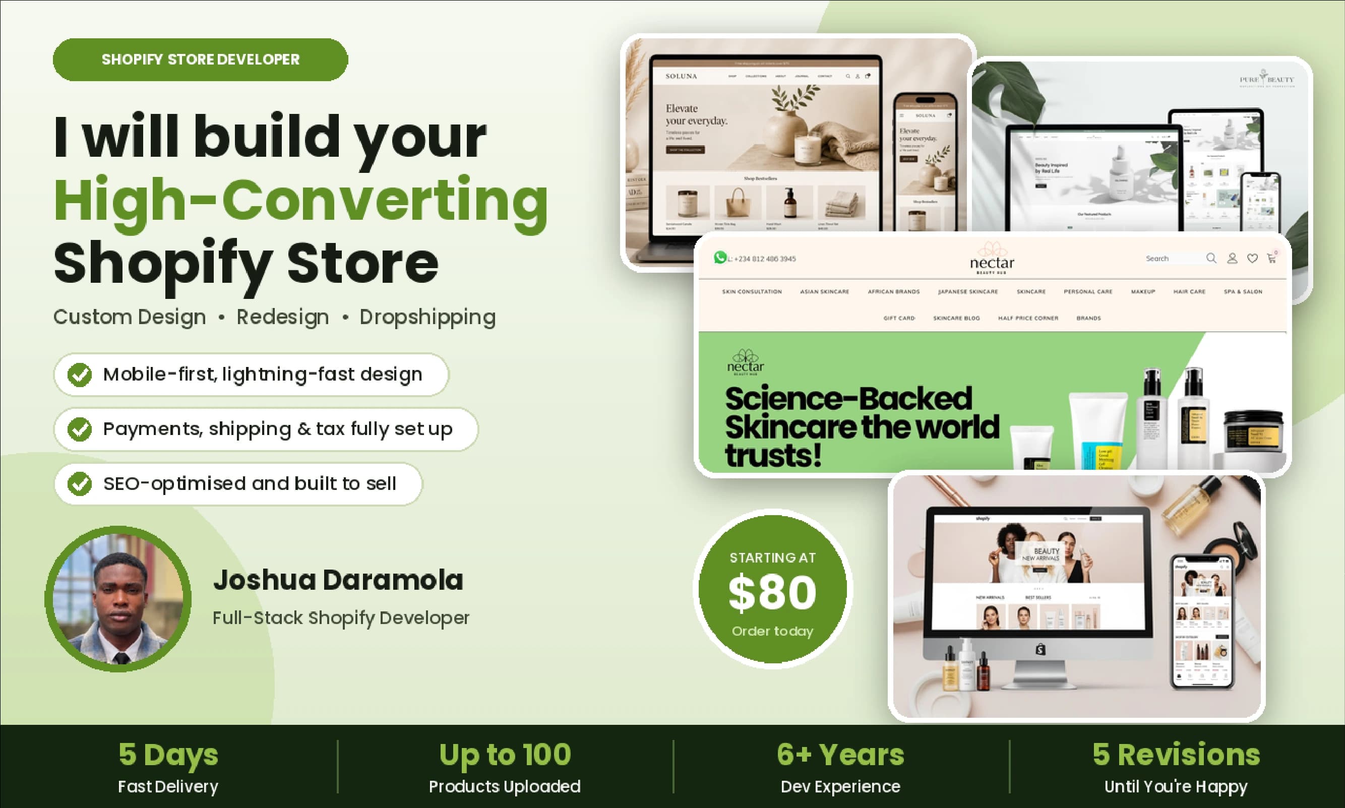 Shopify Store Design & Development Fiverr gig image